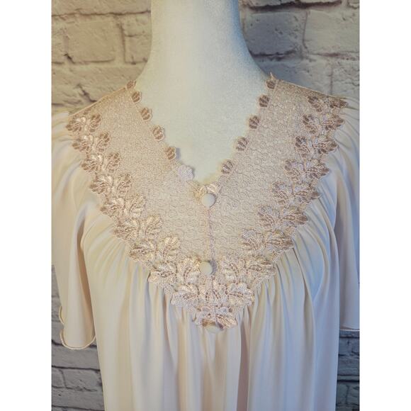 Shadowline Vintage Women's‎ Nightgown Lace Scalloped Hem Lght Pink Small - Picture 4 of 16